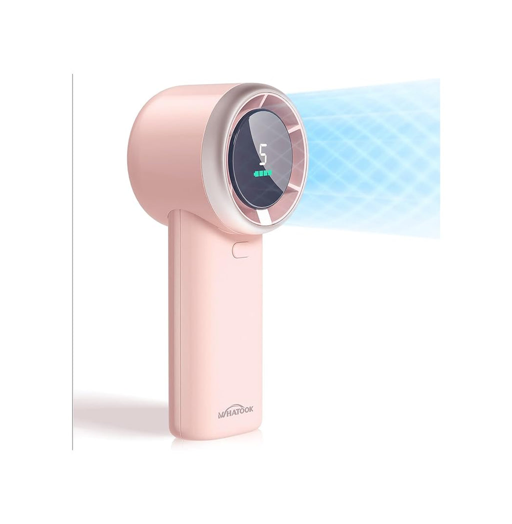 WHATOOK Portable Handheld Mini Fan: High Speed Cooling Fan, 10 Hours Battery Life, USB Rechargeable, Small Essentials for Women, Beach Travel, Vacation (White)