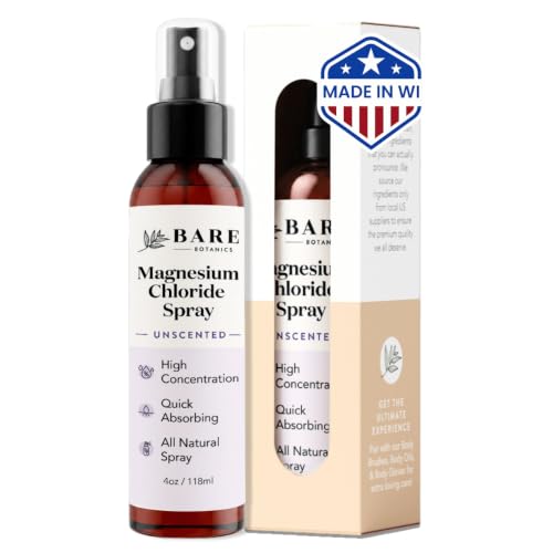 Bare Botanics Magnesium Oil Spray 4oz - Dead Sea Magnesium Chloride Mist