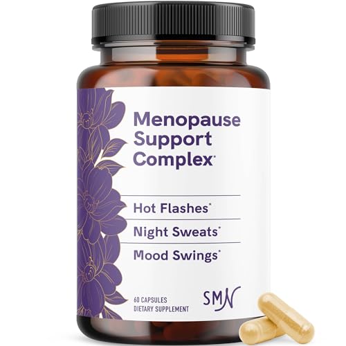 Menopause Supplement for Women Hot Flashes, Night Sweats, Hormone Balance | Menopause Relief for Women & Perimenopause Support, With Black Cohosh DIM and Red Clover, Third-Party Tested, 60 Capsules