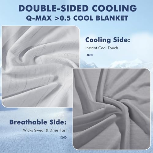Elegear Double-Sided Arc-Chill® 3.0 Cooling Blanket for Hot Sleepers, Twin | Q-Max>0.5 Cooling Fabric, Absorbs Heat to Keep Body Cool, Lightweight Summer Blankets for Night Sweats & Menopause, 59"x79"