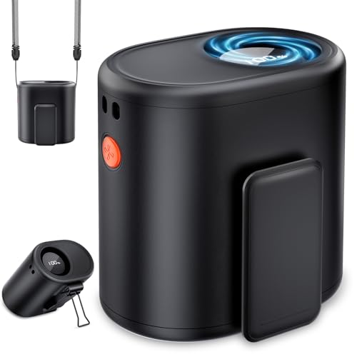 AI Portable Waist Fan, 6-Speed 15,000RPM Strong Turbo Airflow, 30H Cooling Battery Powered Personal Fan Rechargeable, Wearable Hands-Free Shirt/Belt/Body Fan for Travel, Work, Outdoor, Gift for Men