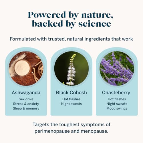 Gemma Keep Your Cool Menopause Relief Supplement – Black Cohosh, Ashwagandha & Chasteberry for Hot Flashes, Night Sweats & Mood Support – Hormone-Free Perimenopause Support Capsules