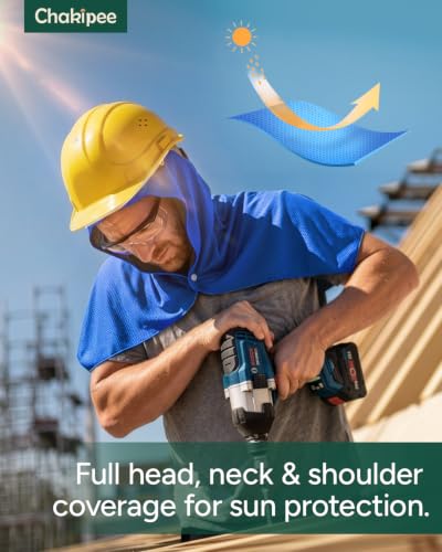 Cooling Hoodie Towel for Neck and Face，Sun Protection & Instant Cooling，Cool Towels for Hot Weather，Soft Breathable Towel for Sports, Gym, Workout, Camping & Cycling, Blue, 1 Pack