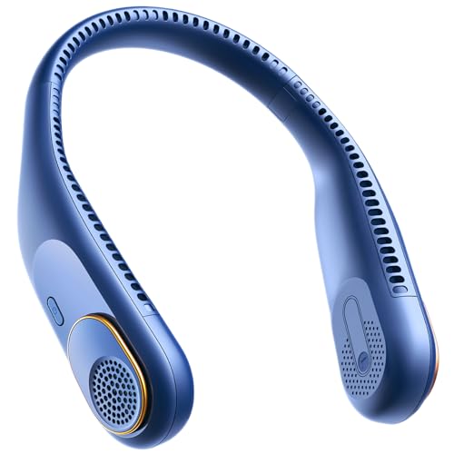 SWEETFULL Portable Neck Fan: 5200mAh Bladeless Personal Fan | 4 Speeds, 20H Max Runtime, No Hair Twist Quiet Wearable Fan for Travel | Birthday Gifts for Men Women Mom Dad
