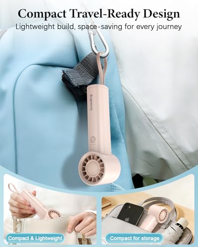 3 IN 1 Portable Fan with Power Bank & Flashlight-Pink | 6.5H Max Cooling,USB Rechargeable,Mini Fan for Outdoor/Travel/Beach/Concerts/Summer.Gifts for Girl,Women.
