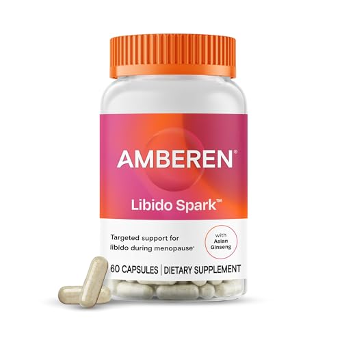 Amberen Libido Spark Menopause Support Supplement for Women —Supports Intimate Wellness with Asian Ginseng Root Extract, Hormone-Free, Soy-Free, 60 Capsules, 30-Day Supply