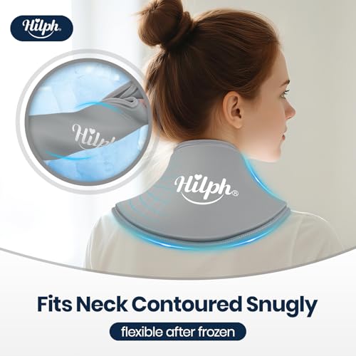 Hilph Neck Ice Pack Wrap Gel, Soft Gel Ice Pack for Cervical Neck Pain | Reusable Cold Compress Therapy, for Surgery Recovery, Tonsillectomy, Thyroidectomy, Swelling, Muscle Soreness, Hot Flashes