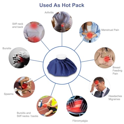 Ice Pack for Injuries, Hot & Cold Therapy, Teeth Pain Pack, Headaches Bag, Menstrual Water Backs Fast Release Reusable 9 in Bag