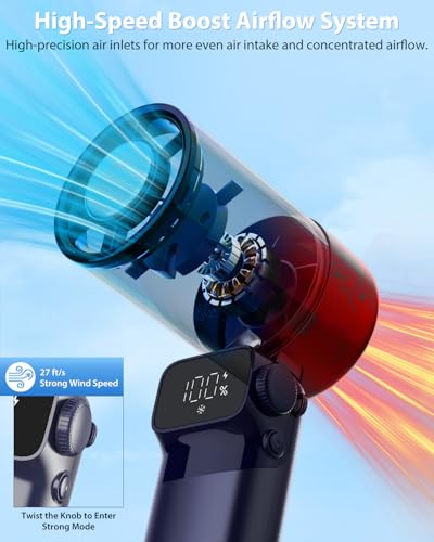 Ouddy Mode Hand Held Fan Rechargeable, Ice Cooling Travel Portable Fan | Up to 13Hrs Foldable Pocket Handheld Turbo Fans for Travel, Camping, Hiking, Beach, Office, Outdoor