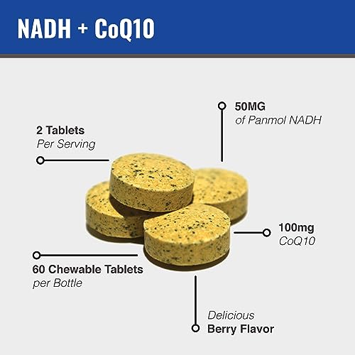 MAAC10 NADH + CoQ10 Chewable Tablets, 60 Count