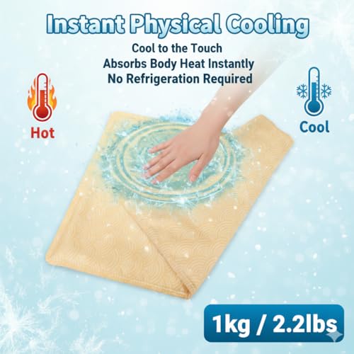 Cooling Gel Pad for Sleep, Instant Relief for Hot Flashes, Night Sweats - Cold Compress Comfort Pillow Cooler for Adults