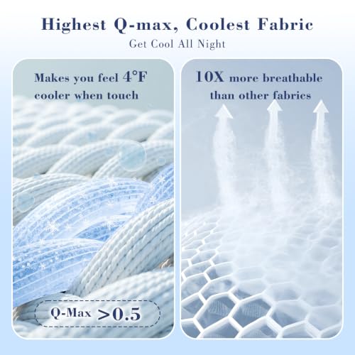 EMME Cooling Comforter King Size, Double Sided Cold 90% Nylon Fabric Fabric Cooling Blanket for Hot Sleepers, Q-Max>0.5 Breathable Summer Quilt for Night Sweater, Lightweight(Purple,106 x 90)