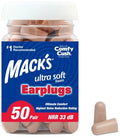 Mack's Ultra Soft Foam Earplugs, 50 Pair - 33dB Highest NRR | Made in USA