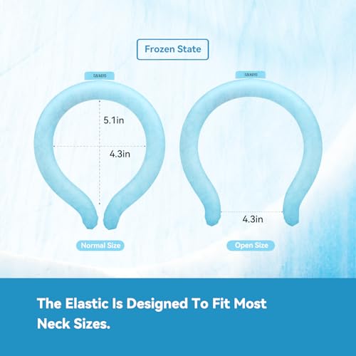 Neck Cooling Tube(with Cooler Bag), hot Weather Reusable Long-Lasting Cooling Relief Cooler, Suitable for Men and Women Outdoor and Indoor, Sports, Travel use(Blue)