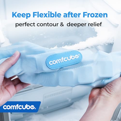 Neck Ice Pack Wrap for Cervical Pain and Cooling, 2 Hours Long Lasting Cold Ice Pack for Neck Injuries, Flexible Cold Pack for Hot Weather, Hot Flashes, Surgery, Office Pressure