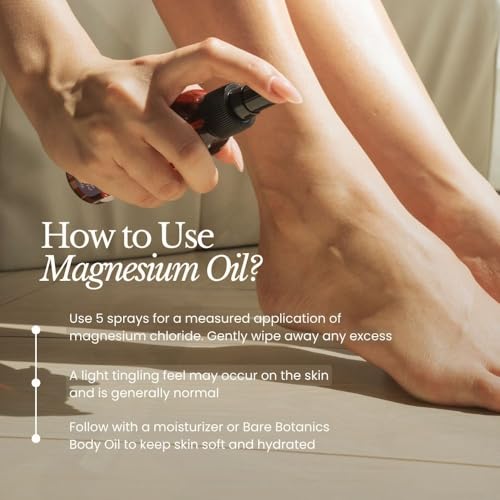 Bare Botanics Magnesium Oil Spray 4oz - Dead Sea Magnesium Chloride Mist