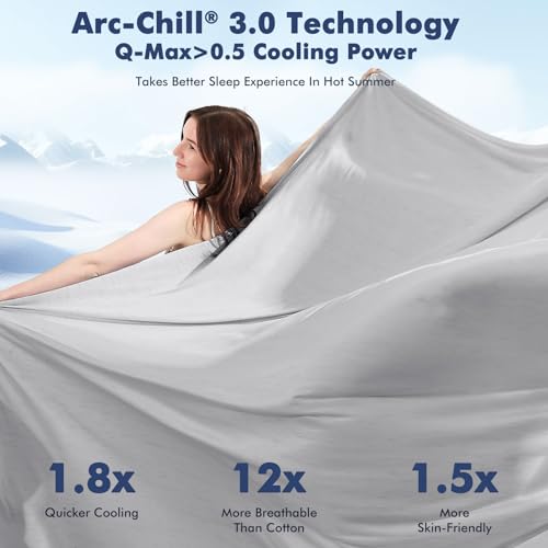 Elegear Double-Sided Arc-Chill® 3.0 Cooling Blanket for Hot Sleepers, Twin | Q-Max>0.5 Cooling Fabric, Absorbs Heat to Keep Body Cool, Lightweight Summer Blankets for Night Sweats & Menopause, 59"x79"