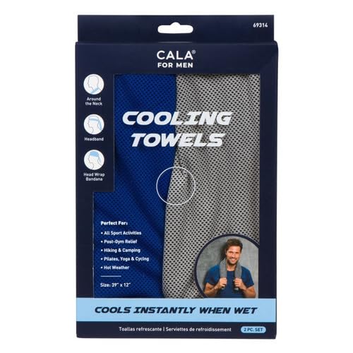Cala - Cooling Towels (2 Pieces, Blue and Grey)