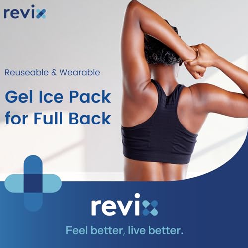 REVIX XXL Full Back Ice Pack Wrap, Large Gel Packs for Injuries Reusable | Cold Compress for Upper and Lower Back, Long-Lasting Flexible Ice Pack for Muscle Fatigue, Soreness and Post-Workout Recovery