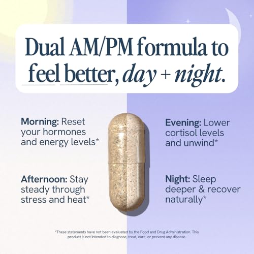 Happy V Menopause Relief Supplement for Women – Hormone Balance, Hot Flash & Night Sweat Support, Mood & Energy Booster, Vaginal Wellness, Perimenopause & Postmenopause Support – 60 Vegan Capsules