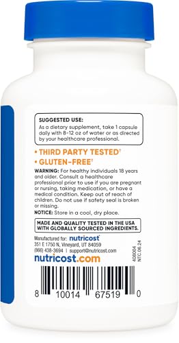 Nutricost CoQ10 100mg, 120 Vegetarian Capsules, 120 Servings, GMO-Free