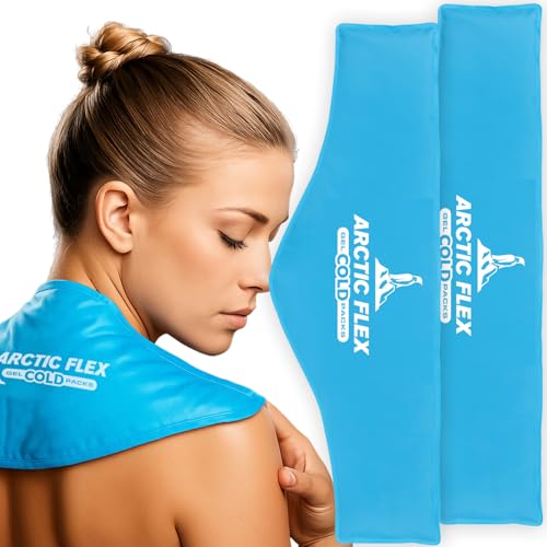 Arctic Flex Neck Ice Pack - Cold Compress Shoulder Therapy Wrap - Cool | Reusable Medical Freezer Gel Pad for Swelling, Injuries, Headache, Cooler (Large (1 Pack))