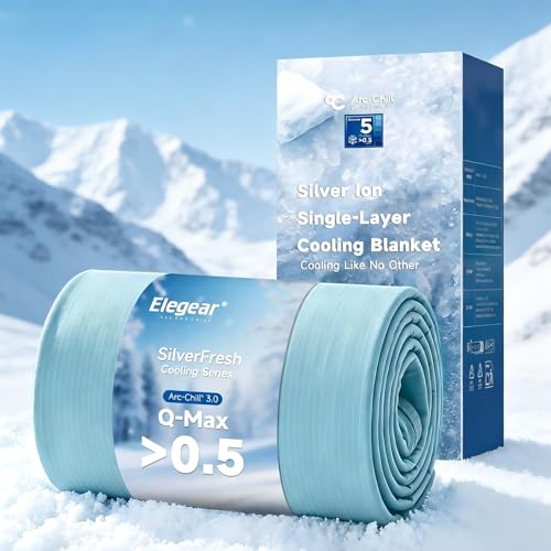 Elegear Silver-Infused Cooling Blanket for Hot Sleepers, Throw XL, Blue | Arc-Chill 3.0 Q-Max>0.5 Cool Fiber; Lightweight, Breathable Comfort with Odor Reduction & Hypoallergenic for Night Sweats