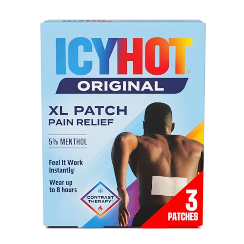 Icy Hot Orginal XL Pain Relief Patches, Powerful Targeted Relief for Back & Large Areas, 3 Count (Pack of 3)