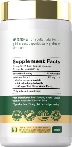 Carlyle Red Clover Capsules | 200 Count | Trifolium Pratense