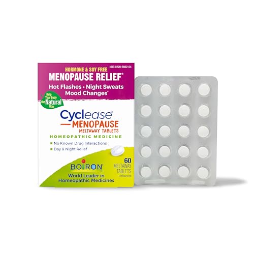 Boiron Cyclease Menopause Tablets for Relief of Hot Flashes, Night Sweats, Irritability, and Mood Swings - 60 Count | For Hot Flashes, Night Sweats, Irritability, and Mood Swings. Size: 60 Count.