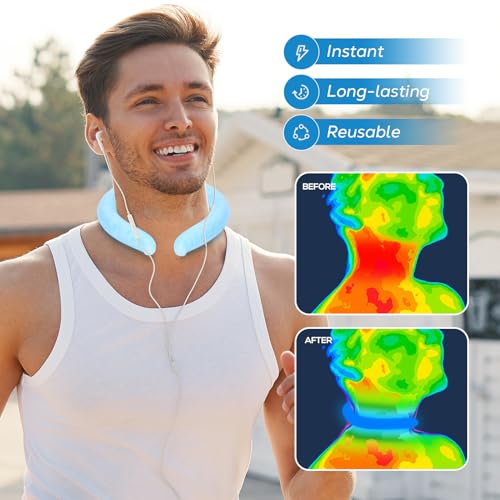 1MORE Neck Cooling Tube,Cooler Ice Ring w/Bag for Summer,2-Pk,Chocolate | Reusable Coolers Wraps for Extremely Hot Weather | Wearable Cooling Ice Ring for Outdoor Sports, Workers.