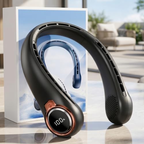 𝟐𝟎𝟐𝟔 𝐔𝐩𝐠𝐫𝐚𝐝𝐞 BNBZ Portable Neck Fan, 6000mAh Rechargeable Fan Blows Cold Air with LED Display, 4 Speeds, 20H Runtime, Quiet Wearable 360° Personal Cooling Fan for Outdoor Travel Work Gym