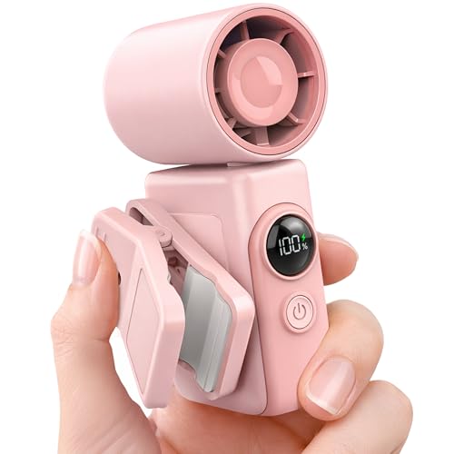 Hotsales Clip-On Portable Fan for Strollers, Handheld Turbo Fan for Travel | Small But Mighty Mini Fan, Detachable 360° Rotating Clip, LED Display, Rechargeable, Summer Outings, Gifts For Women And Men