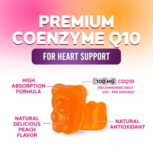 CoQ10 Gummies 100mg - 3X Strength Coenzyme Q10 - Ultra High Absorption, Antioxidant Supplements Support Heart Health & Energy Production - Nature's Coq 10 Vitamins Supplement - Vegan - 30 Gummies