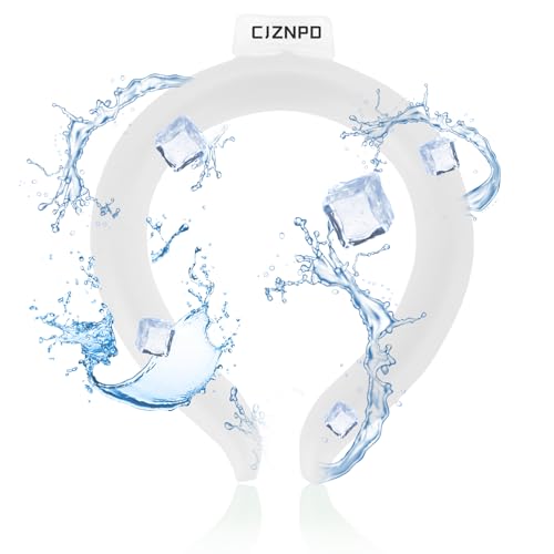 Neck Cooler Ice Cold Ring,Wearable Neck Cooling Tube for Heat and Hot Weather, Ice Collar for Outdoor Workers, Sports, Relief from Hot Flashes Or Fever, Reusable Body Cool Wraps (White)