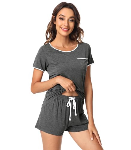 WiWi Bamboo Viscose Womens Pajamas Cooling Sleepwear for Hot Flashes S-4X