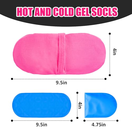 Reusable Cold Therapy Socks, Ice Pack for Feet Heels Injuries Swelling, Cold Pack Socks for Feet, Therapy Socks for Plantar Fasciitis, Neuropathy Chemotherapy, Pain Relief for Foot Ankle (Pink)