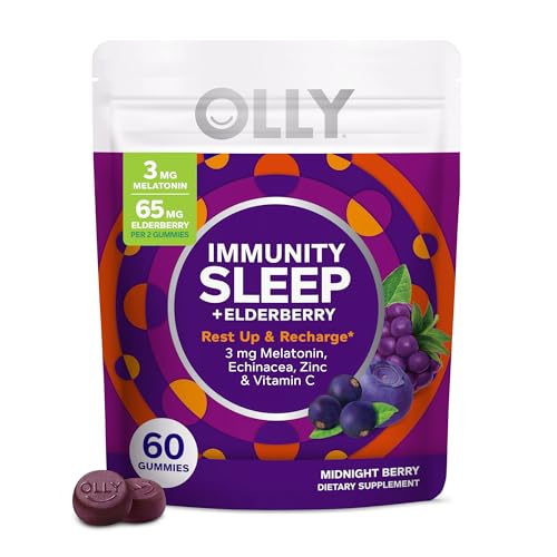 OLLY Immunity Sleep + Elderberry Gummies, Immune & Sleep Support*- 60 Count