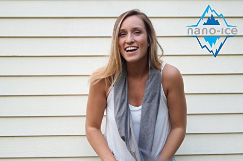 Nano-Ice Cooling Scarf Necklace | 2 Hours of Cooling Comfort for Hot Flashes, Menopause & Heat Intolerance | Mist Grey