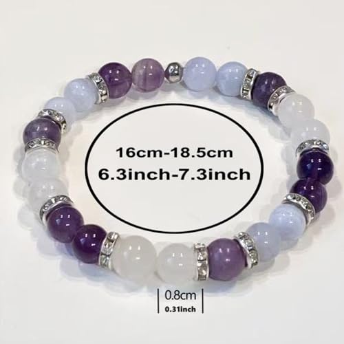 Menopause Bracelet for Women, Natural Crystal Elastic Bracelets Hot Flashes & Anxiety Relief Calming Balance Menopause's Support Jewelry Gift With Card