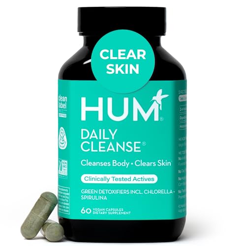 HUM Daily Cleanse Skin Health Supplement, Clear Skin Support, 60 Count