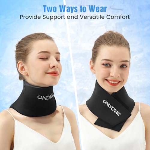 ONLYCARE Neck Ice Pack Wrap Gel - Upgraded Ice Packs for Neck Reusable | Hot and Cold Compress, Relief of Pain, Swelling, Sprains, Office Pressure