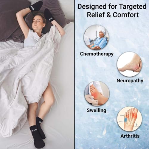 Relief Genius Cold Therapy Socks & Hand Ice Pack Cooling Gloves for Chemotherapy Neuropathy, Chemo Care Package for Women and Men, Large