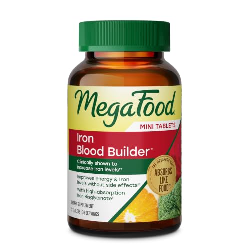 MegaFood Blood Builder Iron Supplement – 72 Mini Tablets for Energy