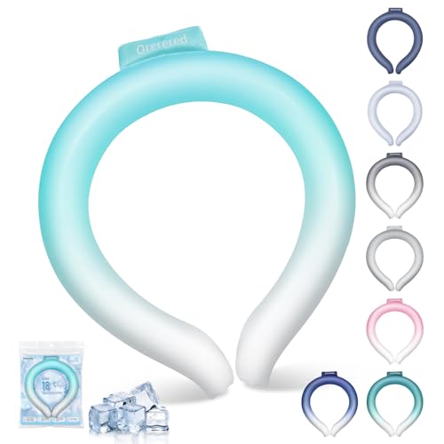 Ice Ring Neck Cooler 70% Gel Increase Neck Cooling Tube Wearable Body Cooling Products for Summer Heat Outdoor Indoor Activities Relief for Hot Flashes(Gradient Blue,L)