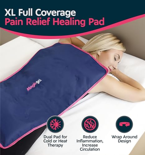 Extra Large & Reusable Ice Pack (15 x 23.5 inches, XL) for Maximum Back and Full Body Pain Relief from Injuries, Swelling, Bruises, Sprains | Ice Blanket for Sleeping & Physical Therapy | By Magic Gel