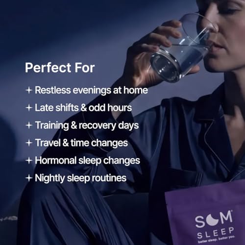 Som Sleep Powder Sleep Aid Adults, Melatonin Magnesium, Cherry, 10-Pack