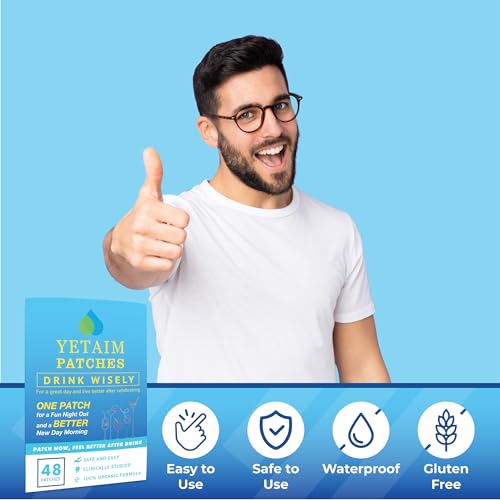 YETAIM Kadın ve Erkekler İçin İyileştirici Bantlar: 48'li Paket Enerji Artışı Hızlı İyileşme - Gündüz Gece Parti Desteği - Parti Eğlencesi ve Sabah Canlanması İçin Kola, Boyuna, Bileğe ve Sırta Uygulanabilir - Açık Mavi
