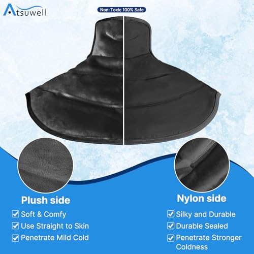 Neck Ice Pack Wrap for Neck & Shoulder Pain Relief, Black | Relief Soreness, Tension & Stiffness, Reusable Gel Cold Therapy, Soft Plush Lining, Hands-Free Wrap for Home, Gym Relaxtion