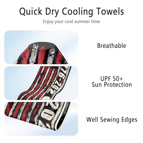250th American Anniversary Cooling Towels for Sports with Storage Bag Heat Relief Easy Clean Cool Towel for Gym Outdoor Beach Microfiber Hot Weather Cooling Towels